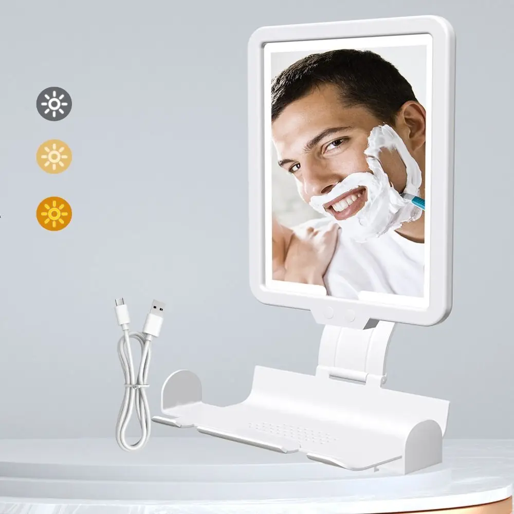 

Rechargeable Battery Fogless Shower Mirror Adjustable Waterproof Heated Shaving Mirror Convenient Wall-Mounted