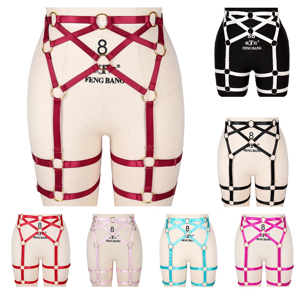 

Women Harness Belt Sexy Body Garter Belt Bralette Body Collar Cage Bra Dance Rave Wear Harness Lingerie Suspender