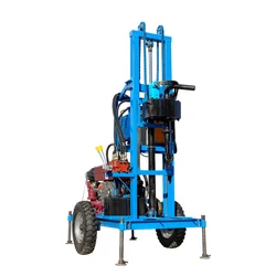 Commercial Portable Diesel Water Drilling Rig 120m Small Hard Rock 100M Groundwater Drilling Rig For Sale