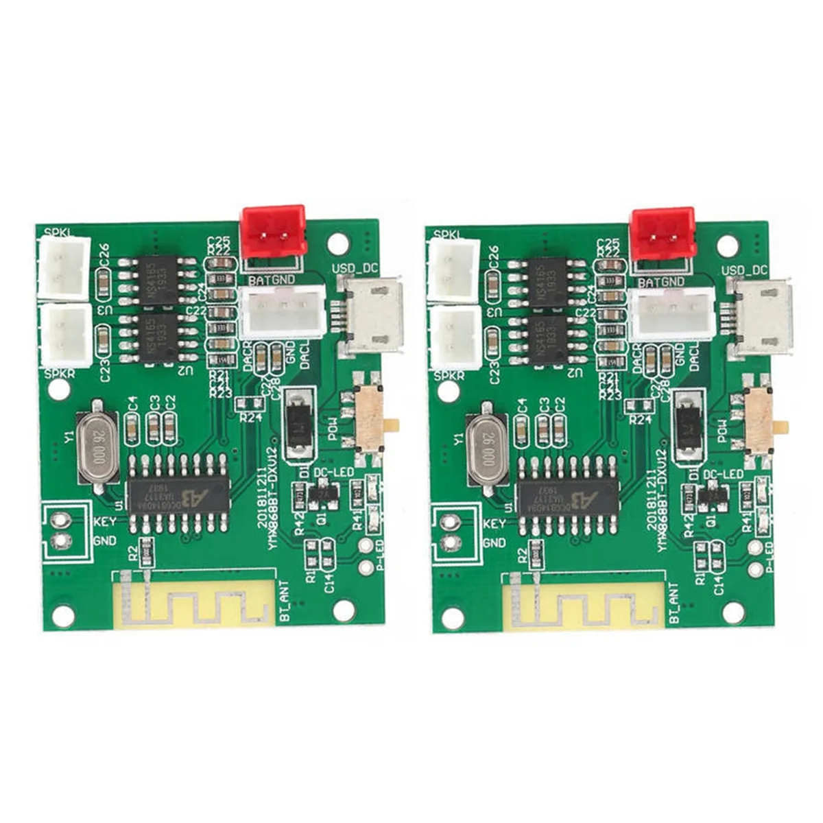 Módulo amplificador de potência, 1 par, alto-falante estéreo para 5.0, 3.7-5v