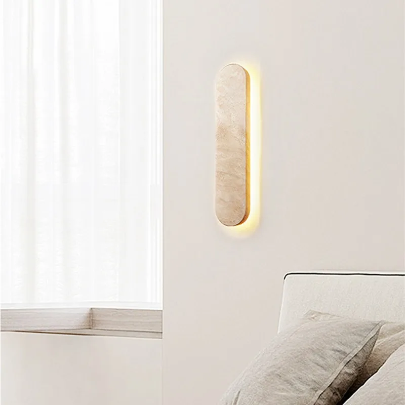 Living room minimalist long sofa background wall lamp, medieval wabi wind word bedroom bedside aisle staircase wall lamp