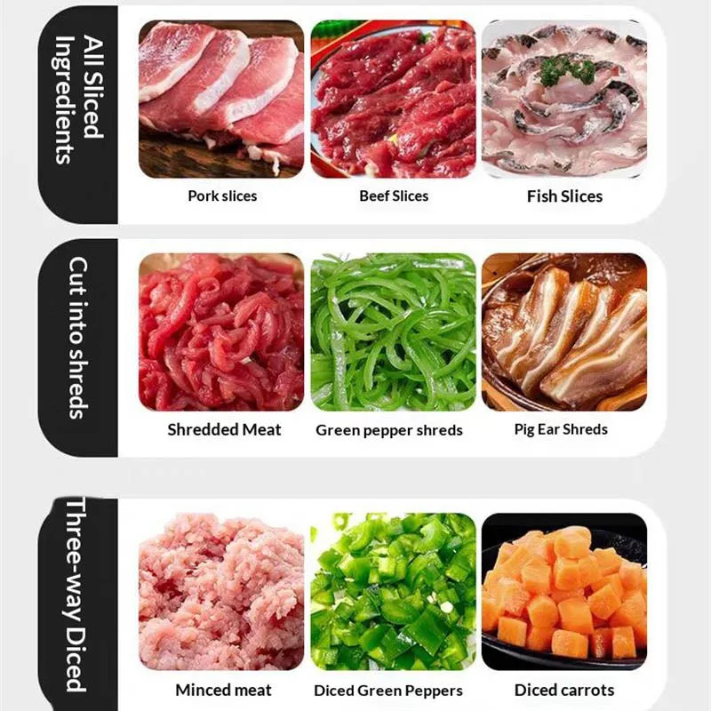 

Промышленная электрическая машина для нарезки мяса: слайсер-измельчитель для свежей говядины и свинины