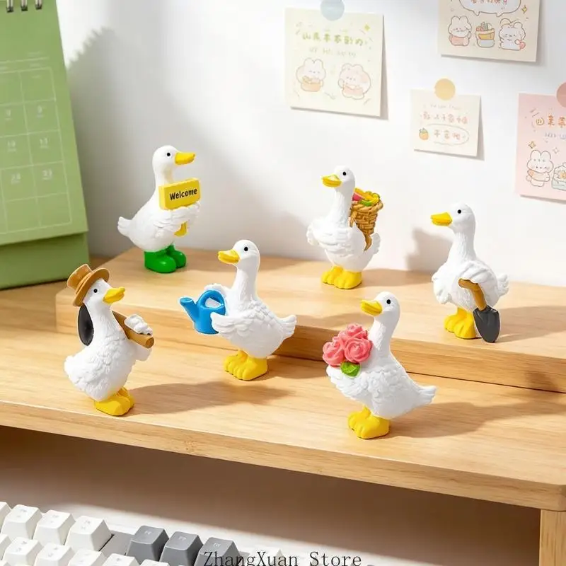 Mini-Entenfiguren, kleine Entenfiguren aus Kunstharz, Entenminiaturen für Schreibtisch-Displays, 3 x – Detail 5
