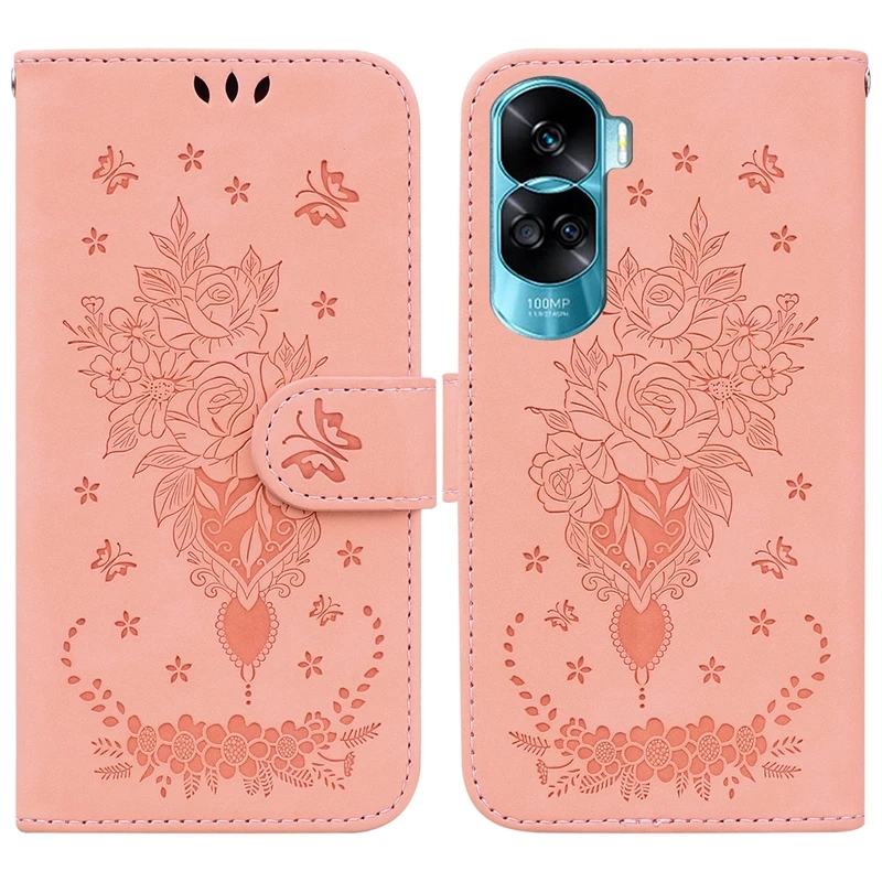 For Honor 90 Lite Case Solid Color Printed Leather Flip Phone Case for Huawei Honor 90 lite Cover Honor90 90 Pro Card Slots Etui