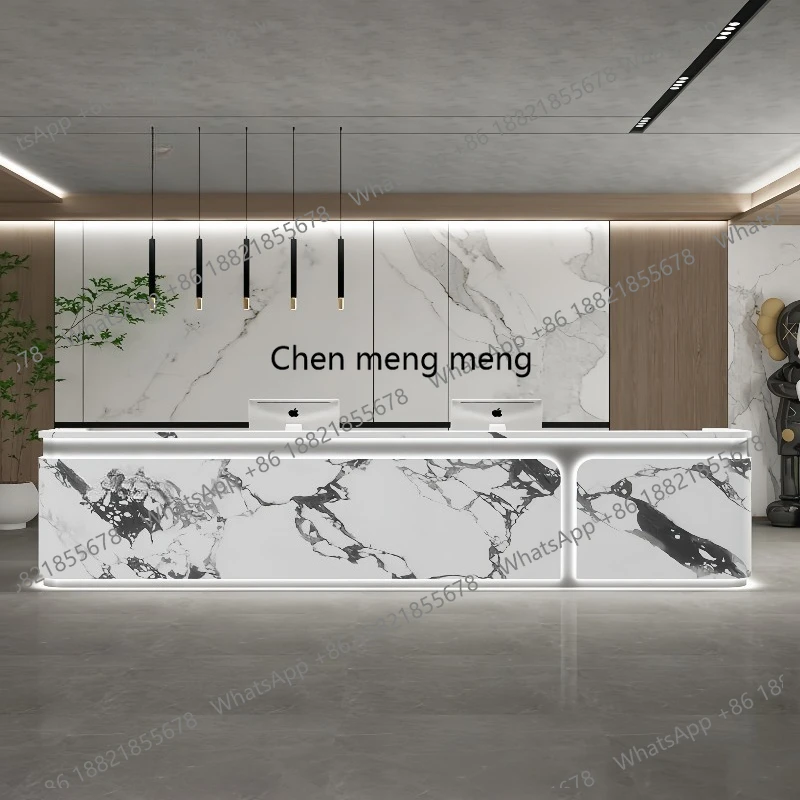 

Modern Minimalist Reception Desks Nordic Luxury Enterprise Hall Hotel Reception Desk Beauty Salon Commercial Furniture