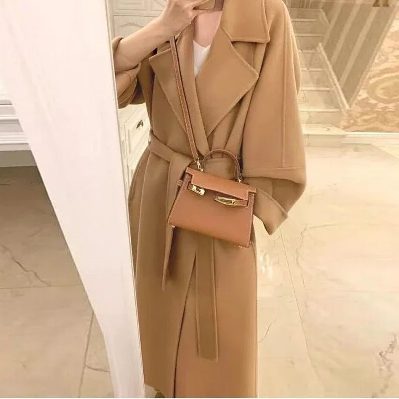With A Detachable Inner Liner A High-end Woolen Coat. Simple Mid-length Double-sided Down Student Down Jacket for Autumn Winter.