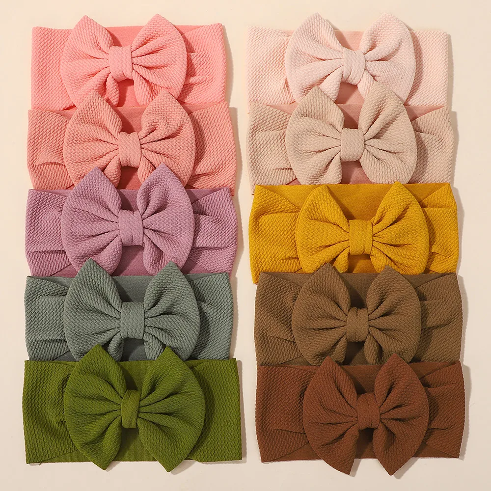 

12 шт., однотонные детские повязки на голову разных цветов, эластичный мягкий узел, повязка на голову для маленьких девочек для новорожденных, детские аксессуары для волос
