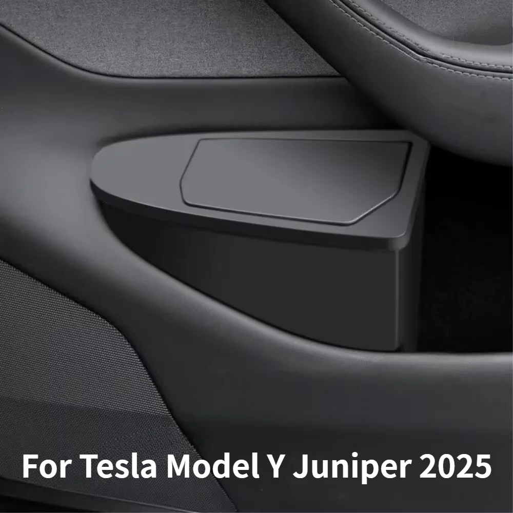 Car Upgrade For Tesla Model Y Juniper 2025 Front Door Storage Box Leakproof Trash Bin Hidden Organizer Tray Insert Accessories