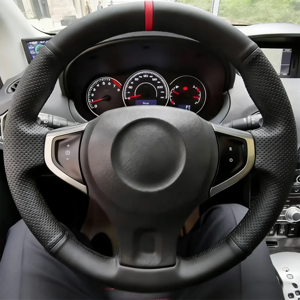 Car Accessories Hand Stitched Wear Resistant Microfiber Leather 2009-2014 Samsung QM5 Steering Wheel Cover For Renault Koleos