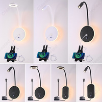 LED Creative Adjustable Angle USB Charging Wall Lamp Bedroom Bedside Dimming Switch Reading Lamp Staircase Hallway Wall Lamp