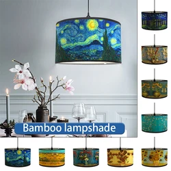 Seaside Scenery Lamp Shade Bamboo Art Crafts Light Shade Bar Cafe Home Homestay Retro Landscape Chandelier Decor