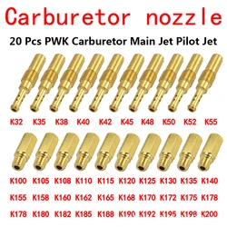 20 Stks/pak Motorfiets Carburateur Belangrijkste Jets Slow Pilot Jets Carb Messing Jet Kit Voor Pwk Pwm Keihin Oko Cvk Nsr Ksr