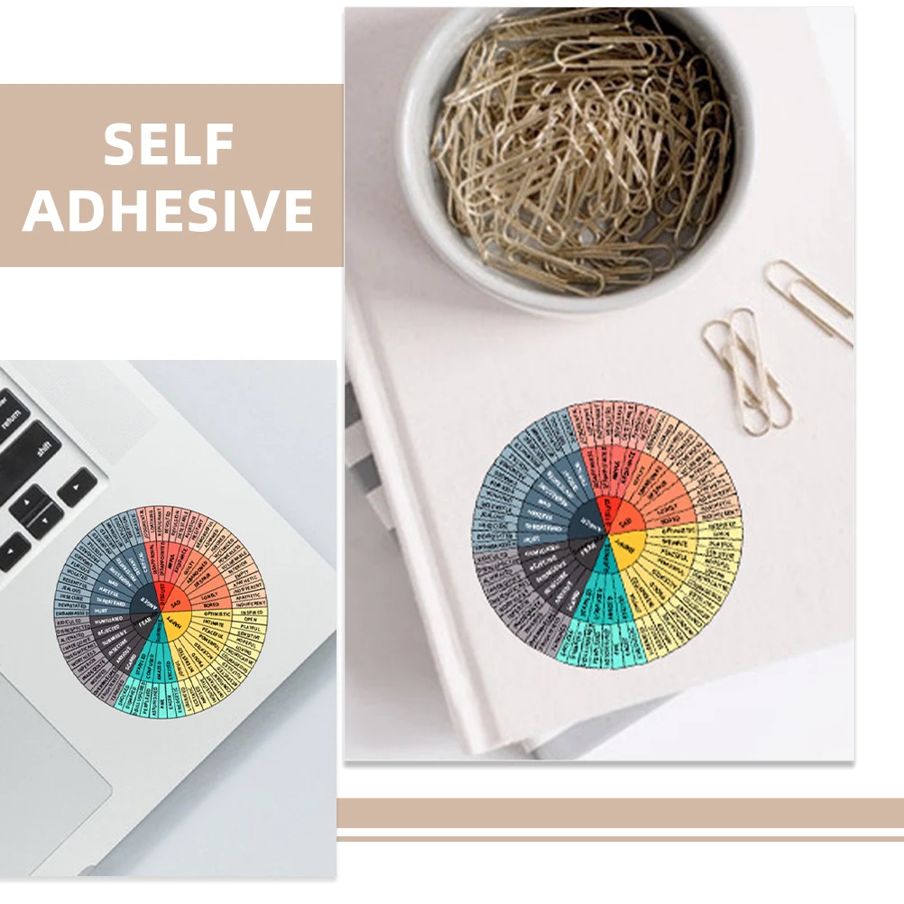 

8 Pcs Wheel Emotion Wheel Decal For Laptop Sticker Self Adhesive Laptop Decorative Scrapbook PVC Colorful Patterns