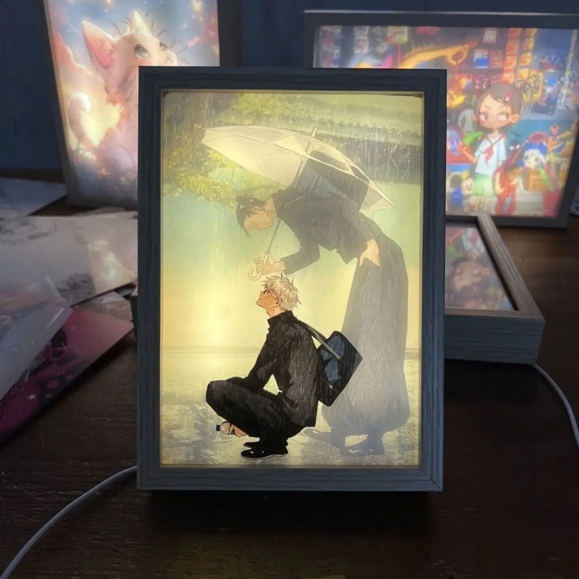 Jujutsu Kaisen Anime Figuur Led Gojo Nacht Licht Schilderij Decor Foto Satoru Gojo Kamer Decoratie Kind Verjaardag Kerstcadeau