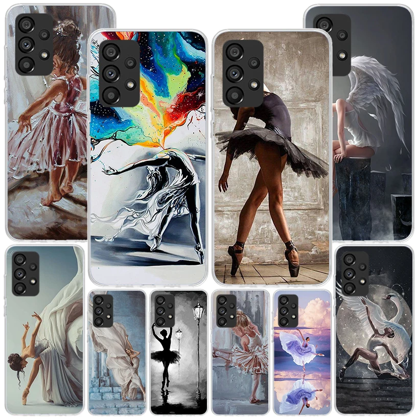 Ballerina Ballet Dancing Phnoe Case for Samsung Galaxy A15 A55 A35 A25 A14 A54 A34 A24 A13 A53 A33 A23 A52 A12 A32 A22 A04S A03S