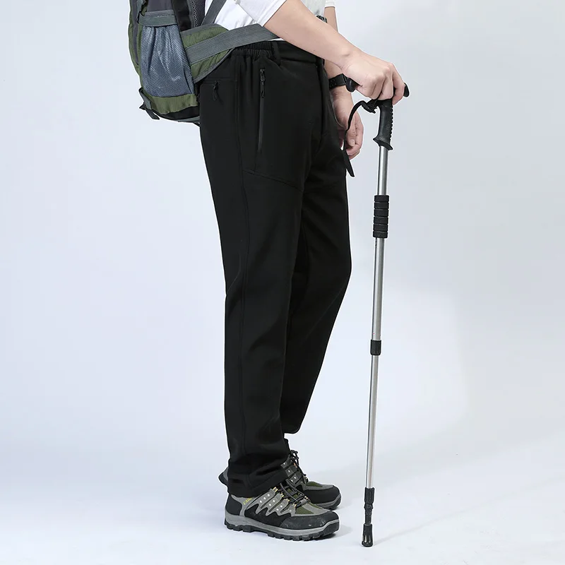 الرجال الخريف الشتاء الصوف الدافئة وزرة غير رسمية في الهواء الطلق الرياضة تمتد تنفس السراويل لينة مريحة النسيج السراويل الطويلة #3