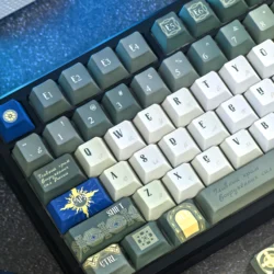 Church Russian Keycap White Green Cherry PBT Dye Sublimation For MX Switch AULA F75 Mechanical Keyboard Style RU Keycaps