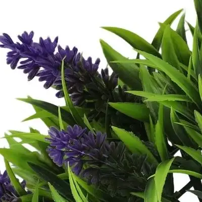 Artificial Lavender Topiary Ball Fake Plant Hanging Basket Plastic Flower Decor For Home Wedding Party Garden Wall Ceiling 20cm