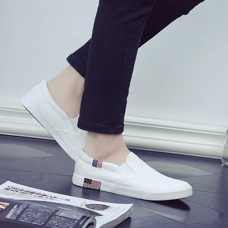 Men Casual Shoes Canvas Luxury 2024 Mens Loafers Breathable Slip on FlatsMale Vulcanized Shoes White Driving Shoes Plus Size 47