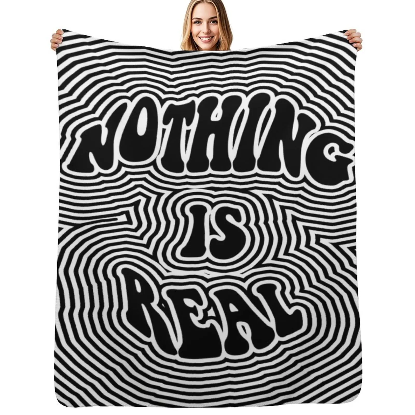 Nothing is Real Throw Blanket Warm Plush Fuzzy Blanket for Living Room