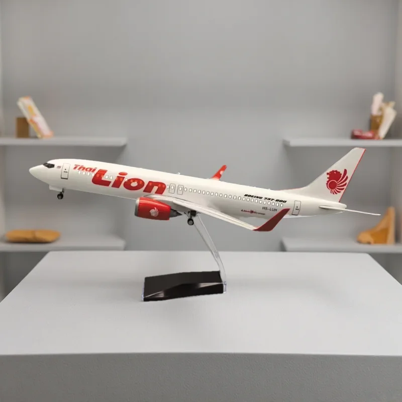 1/85 Scale 47cm Airplane Model B737 Lion Airways Aircraft Resin Diecast With Wheels Landing Gear Enthusiasts Souvenir Display