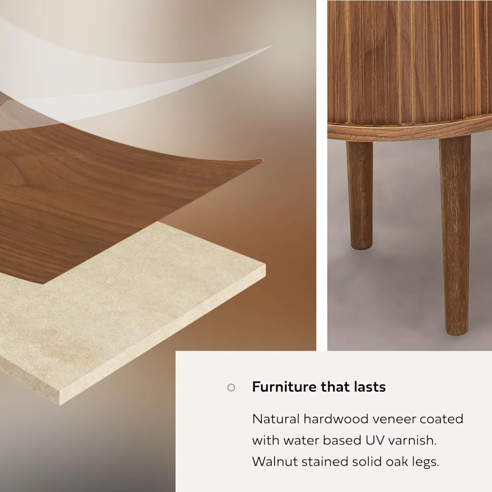 حامل تلفزيون حديث مع مساحة تخزين لأجهزة التلفاز مقاس 32-60 بوصة - مركز ترفيه خشبي مع أبواب لغرفة المعيشة وغرفة النوم #5