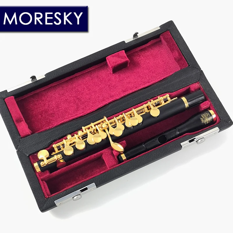 MORESKY Ebony Piccolo C Key Cupronickel Gold Plated Body Material Grenadilla MPC-1631