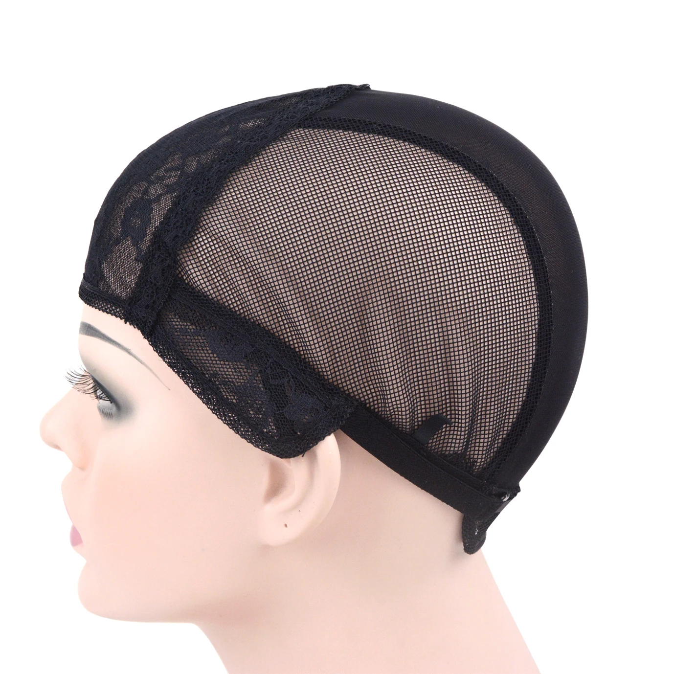 1Pc Double Lace Wig Cap for Making Wigs Stretchable Hair Nets Weaving Wig Cap with Adjustable Strap on the Back