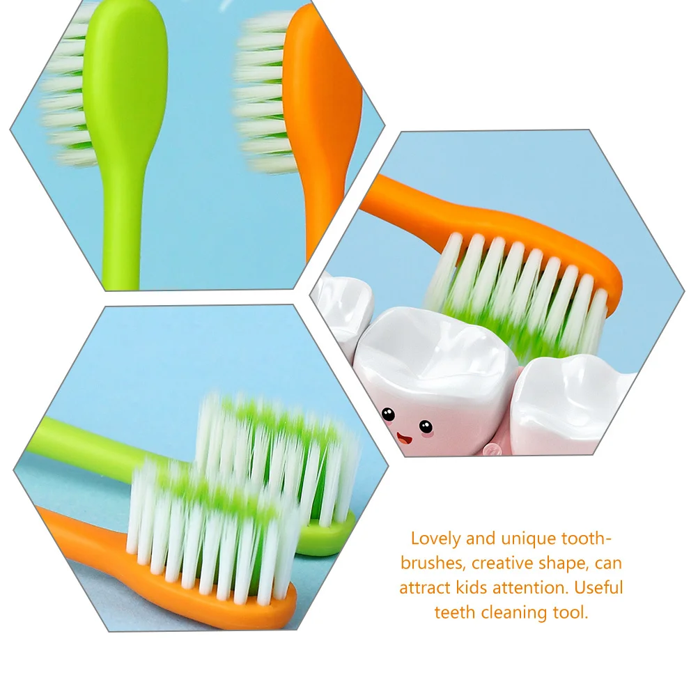 4 قطعة فرشاة أسنان للأطفال الكرتونية شعيرات ناعمة فرشاة أسنان يدوية للأطفال للاستخدام اليومي فرشاة أسنان مريحة فرشاة أسنان جميلة للأطفال الصغار