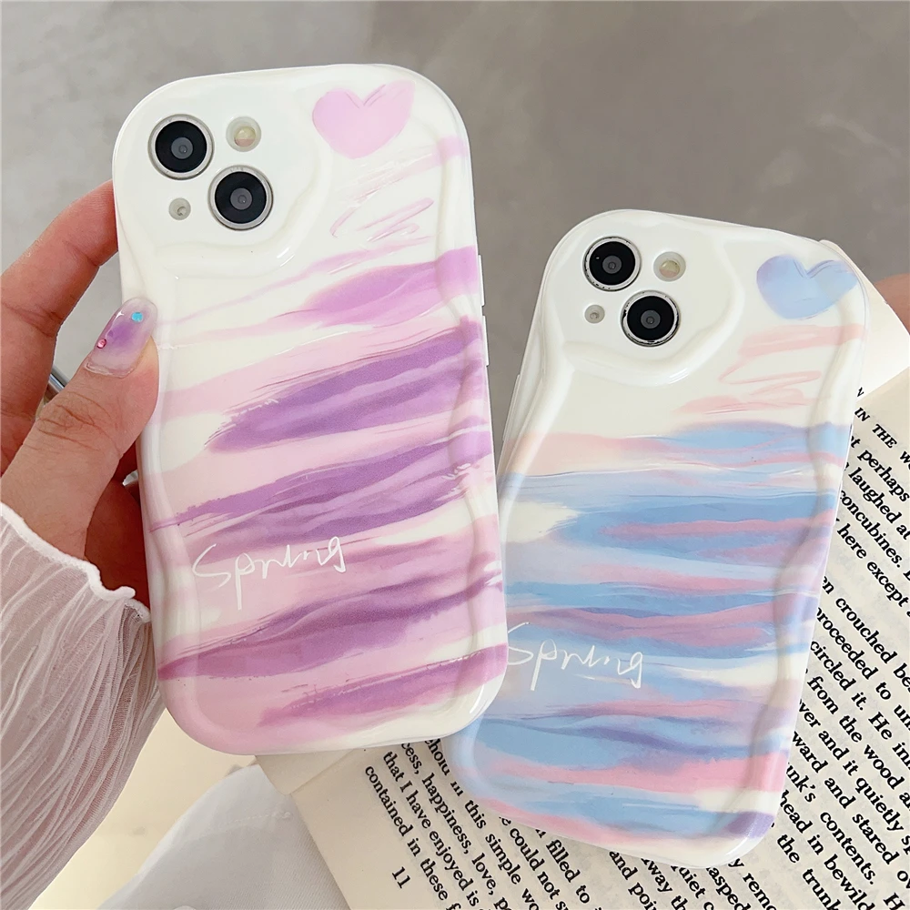Creative Irregular Wavy Edge Phone Case For Xiaomi Redmi Note 11 10 9 9s Pro Poco X3 10C Mi 11 Lite 5G NE Cartoon Graffiti Cover