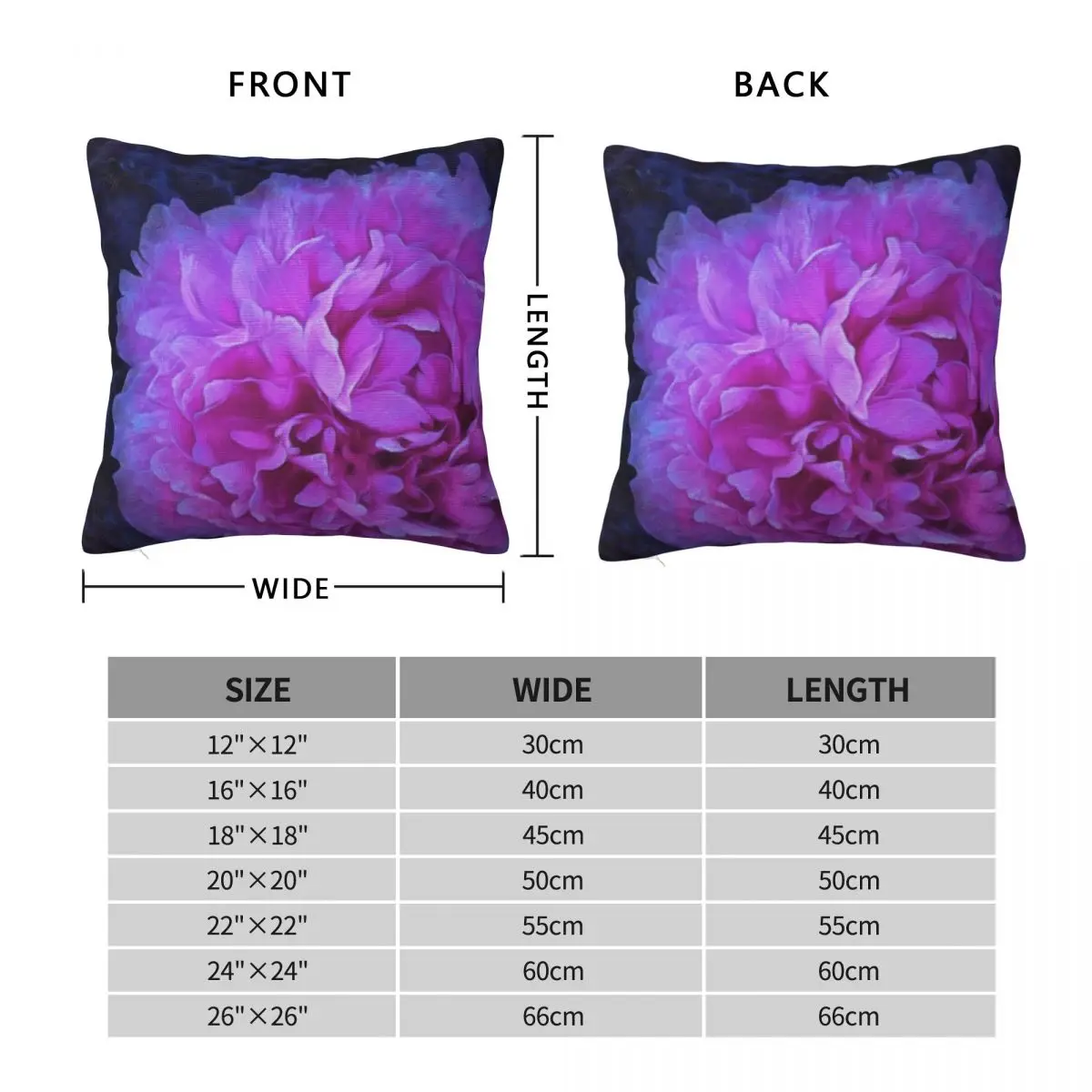 Pink Peony Pillowcase Polyester Linen Velvet Pattern Zip Decor Home Cushion Cover