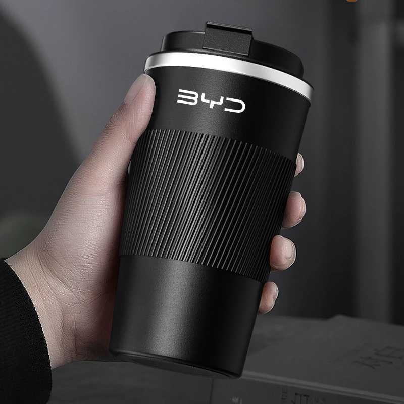 510ml Stainless Steel Coffee Cup Thermal Mug For BYD Atto 3 Act 3 Tang F3 E6 Dmi Yuan Song plus EV 2023 2024 Car Accessories