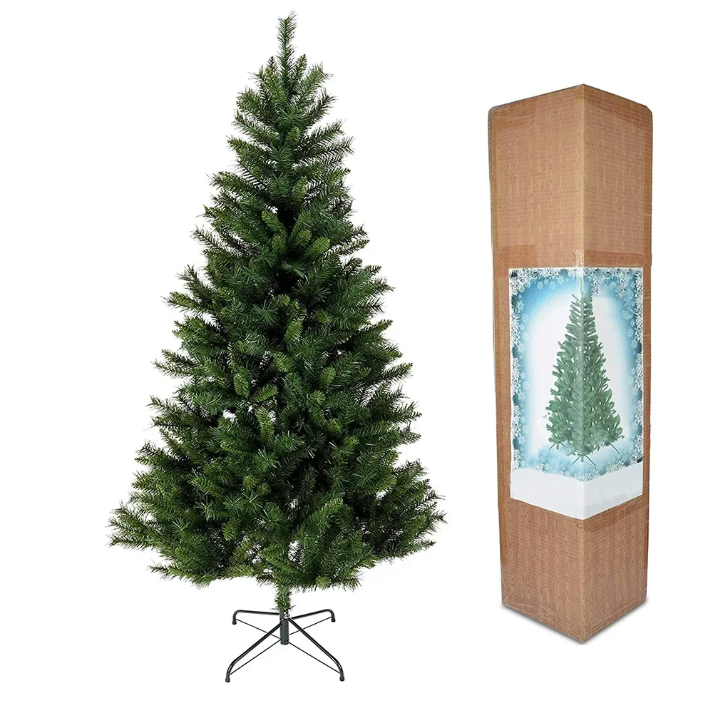 2.1m Christmas Tree with 800 Tips Folding Stable Metal Stand Fast Assemble Flame Retardant PVC Green Artificial Christmas Fir