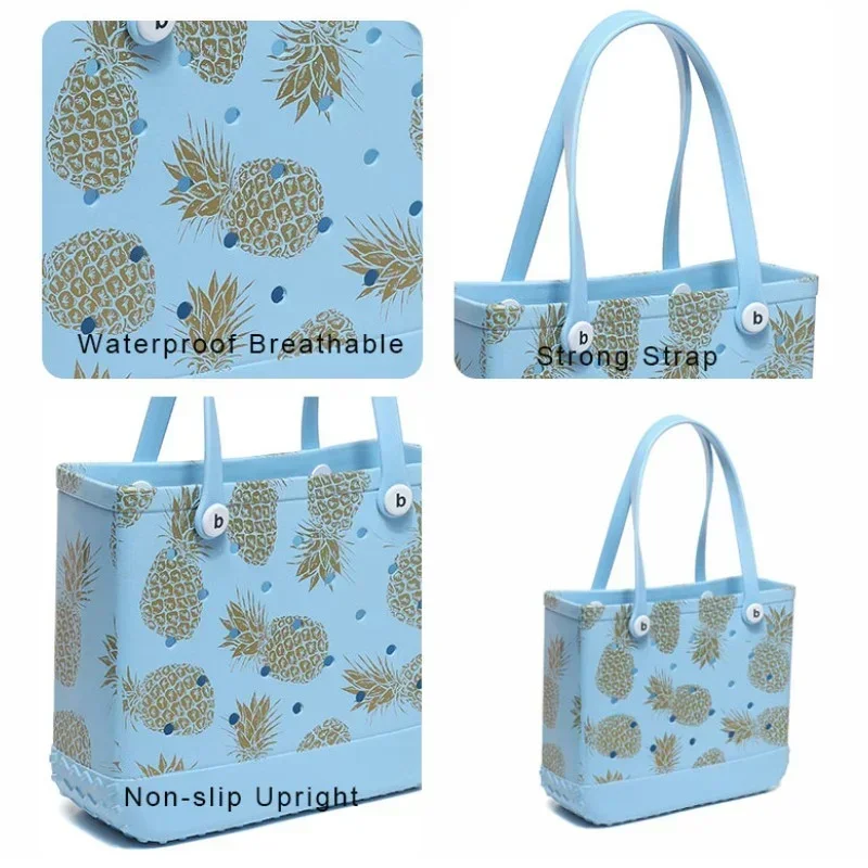 

Handbags Makeup Storage Women's Shopping Bogg Beach Bags Beach Bogg Bags Waterproof Summer Sea Travel Large Rubber Women Tote