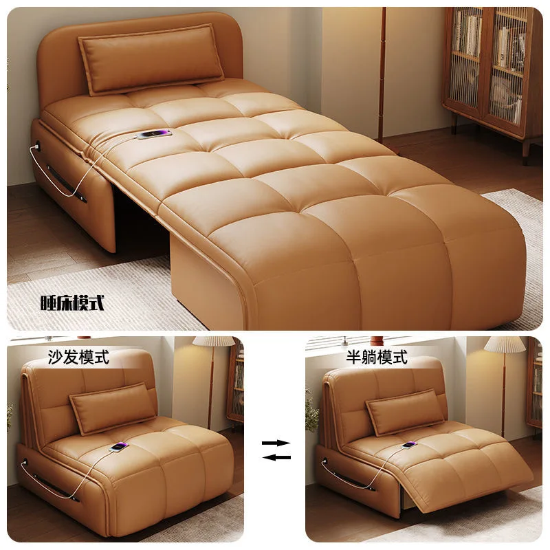 Intelligent electric sofa bed multi-functional small apartment dual-purpose foldable bedroom study retractable single sofa home