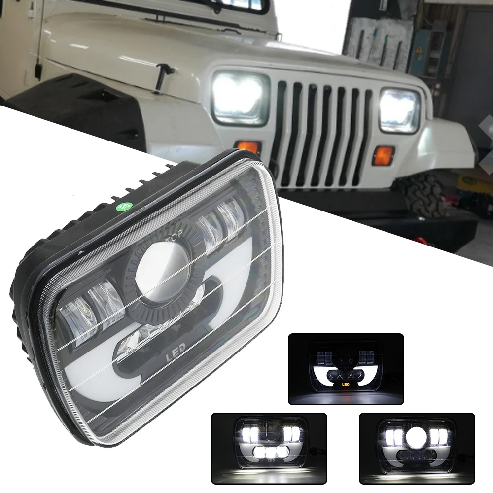 

5x7 7x6 LED Headlights for Jeep Wrangler YJ Cherokee XJ GMC Comanche MJ GMC Savana Ford Chevy, etc
