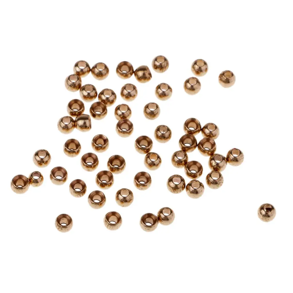 50/100 Pieces Fly Tying Beads - Brass Ball Beads for Flies DIY, Making