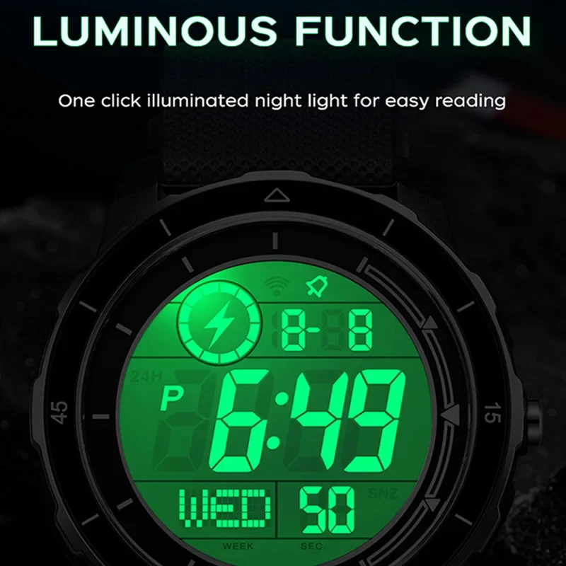 산다 최고급 명품 남성용 스포츠 전자시계 학생용 아웃도어 다기능 LED 아날로그 디지털 손목시계 알람 시계