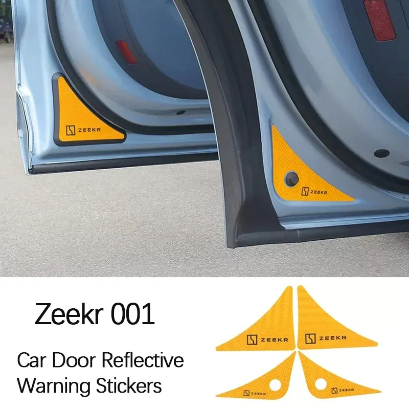 YUNV Door Reflective Stickers Warning for Zeekr 001 2021-2024 Exterior Trim Protection Sign Styling