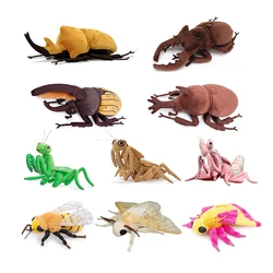 Lifelike Silkworm Moth Plush Toys Soft Insect Rosy Maple Moth Bee Pink Orchid Mantis Beetle Stuffed Animals Toy Gifts