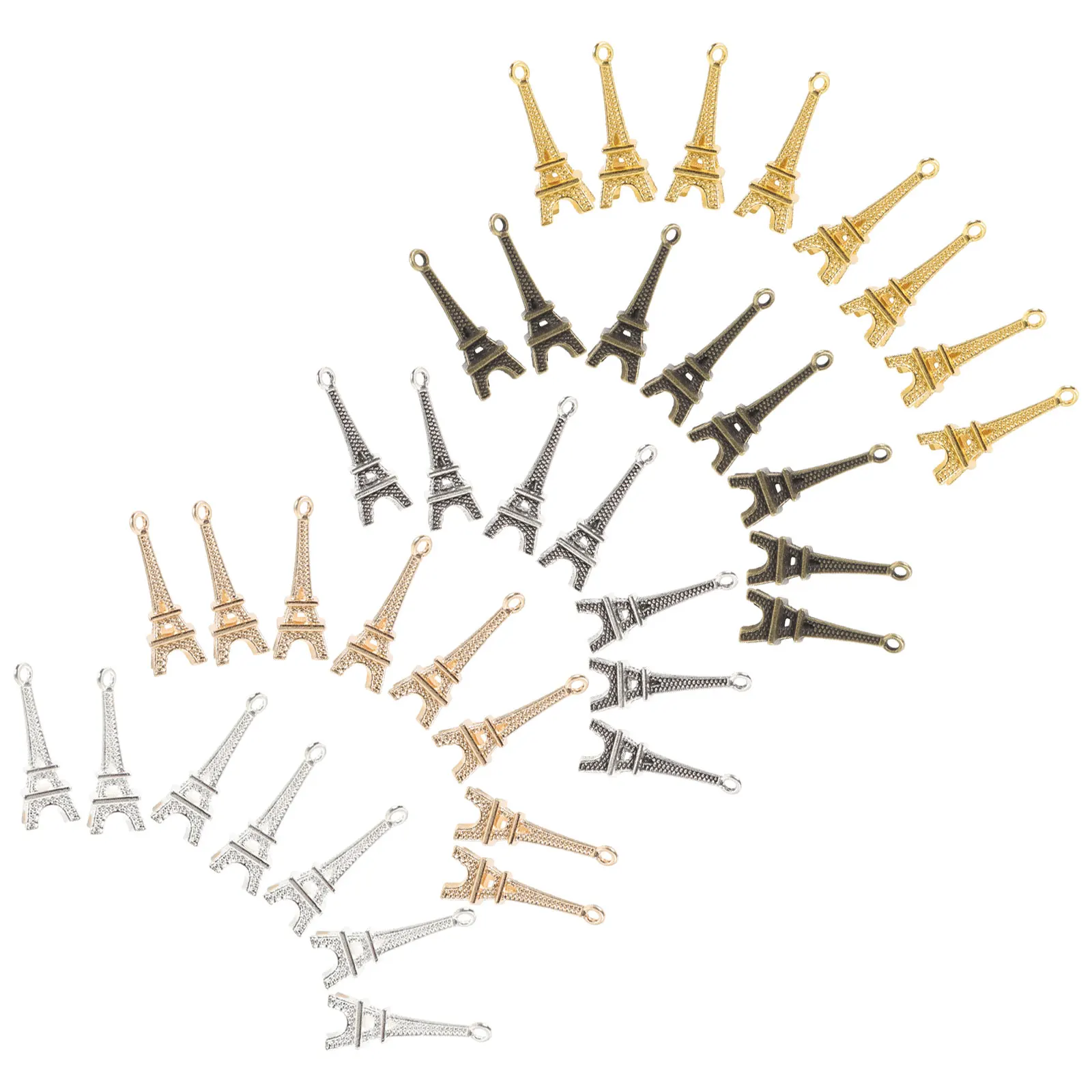 

60 Pcs Eiffel Tower Pendant Jewellery Party Favor Keychain Keyring Diy Jewelry Effiel Charms