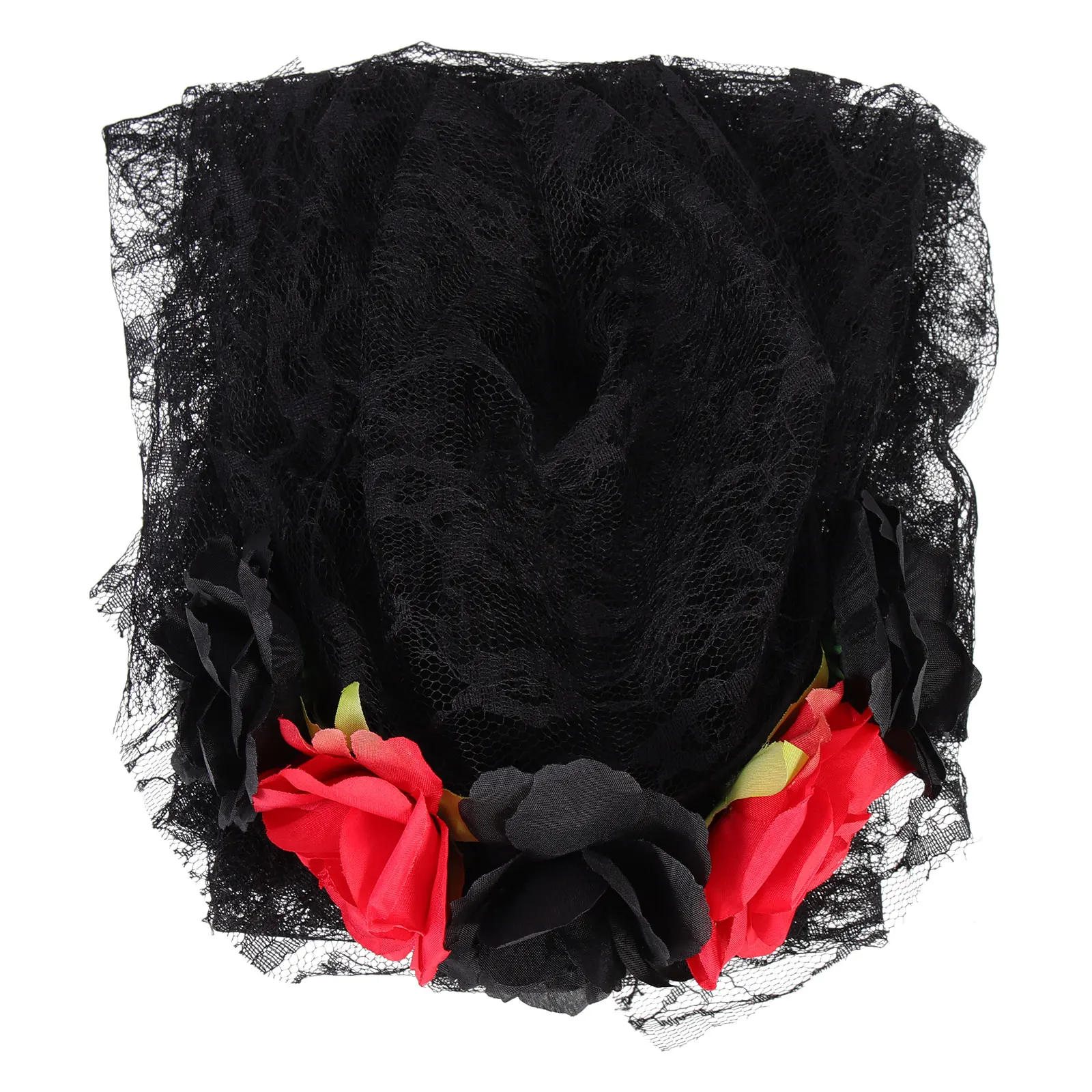 

Headband Veil Day of The Dead Supply Accessories Flower Hair Hoops Party Rose Fabric 3D Bride Cosplay Clasp