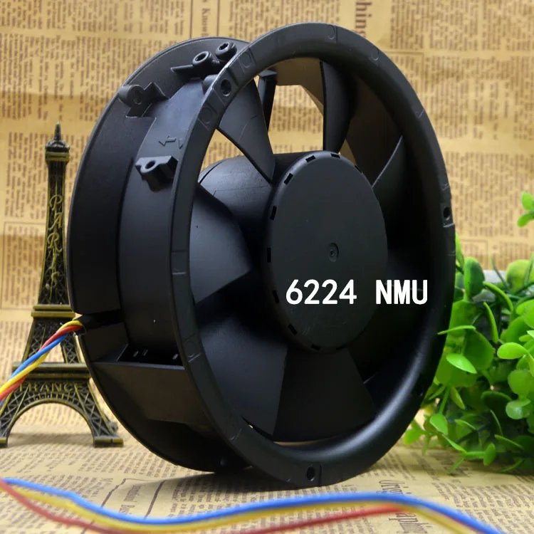 

new Axial flow fan 500mA 12W DC24V 6224 NMU frequency converter cooling fan 17CM Circular Industrial control fan