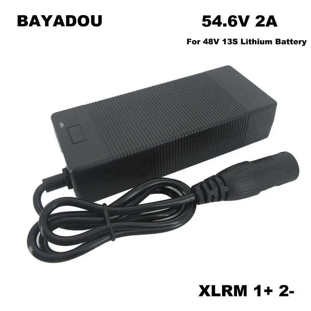 

54.6V 2A Lithium Charger For 48V 13S Li ion 8AH 10AH 12AH 15AH 18AH 18650 Battery Charger 48V2A GX16 XLR DC Connector