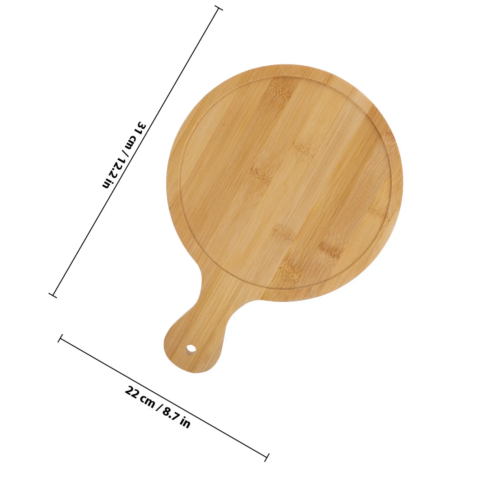 Natural Wooden Pizza Peel 9 Inch Thick Non Slip Grip Perfect for Home Restaurant Baking Artisan Pizza Bread Serving Board Tool