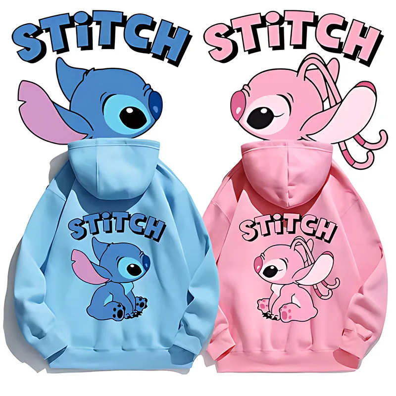 

Miniso Stitch Pullover Hooded Sweatshirt Women With Cute Stitch Prints Fashionable Teen Girl Outfit Popular Disney Merchandise