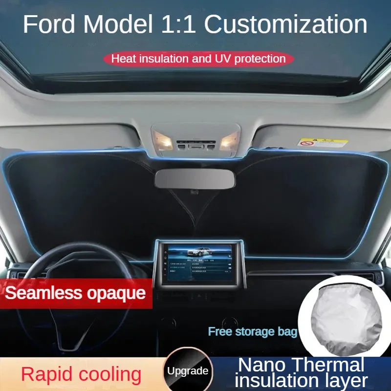 

DWOE Car Windshield Sunshades Sun Shade Covers Visors Front Window Sunscreen Protector Parasol Fit For Ford Mondeo EVOS FOCUS