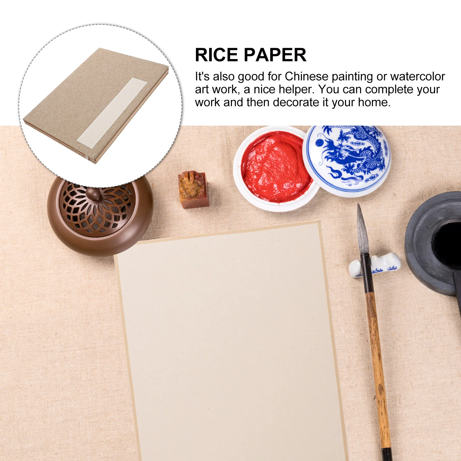 12 Sheets Professional Calligraphy Paper Thickened Hard Card Mounting for Chinese Painting Watercolor Art Retro Style Hanging