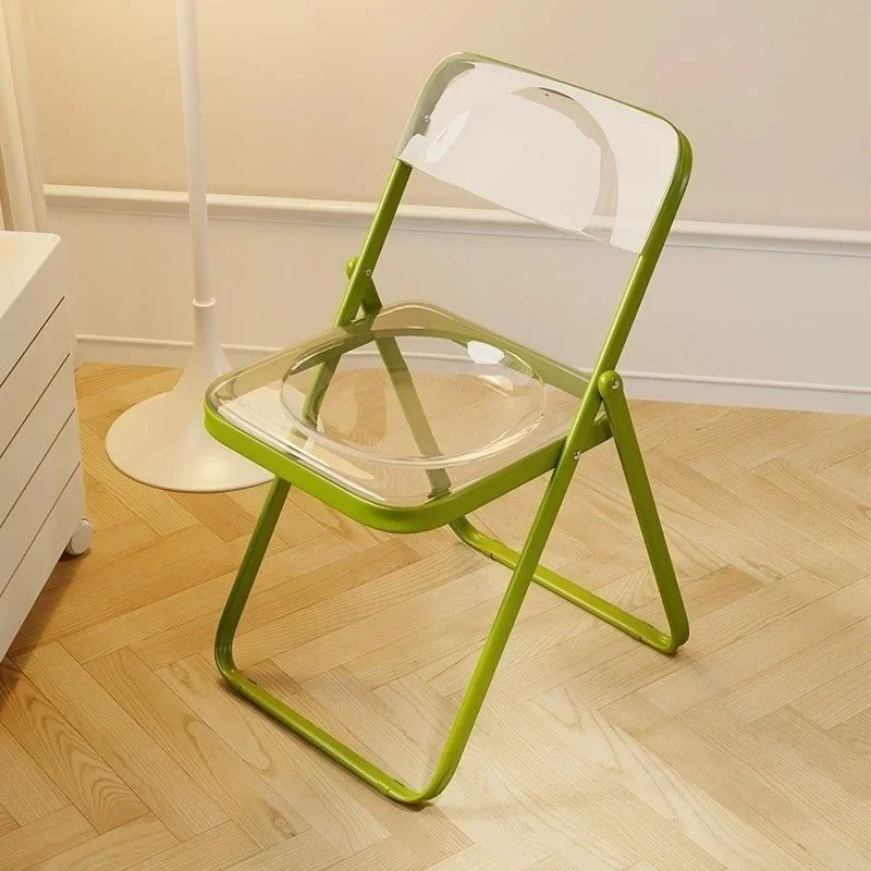 DSA folding chair transparent acrylic folding back chair simple rest chair crystal household makeup