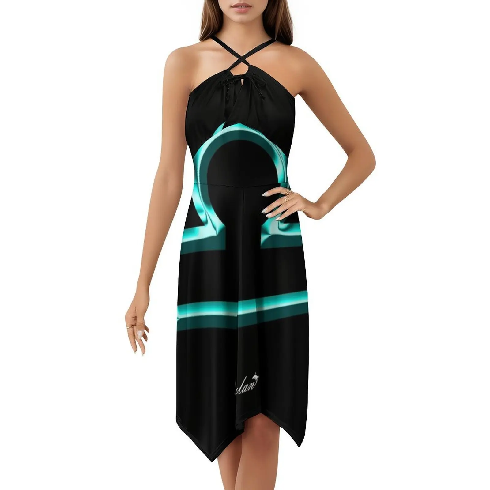 Libra Zodiac Sign Preppy Style Mini Dress For Women A-Line Loose Fit Casual Day Dress Libra Zodiac Sign Astrology Horoscope